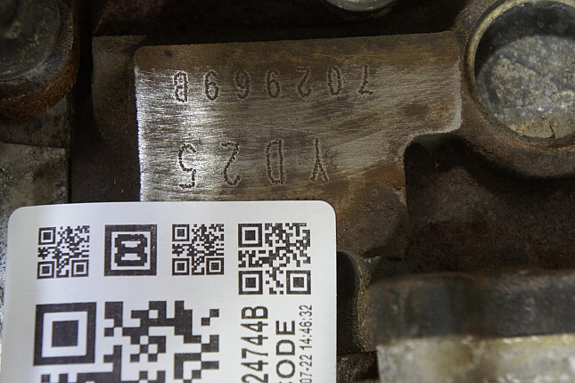Номер двигателя и фотография площадки Nissan YD25