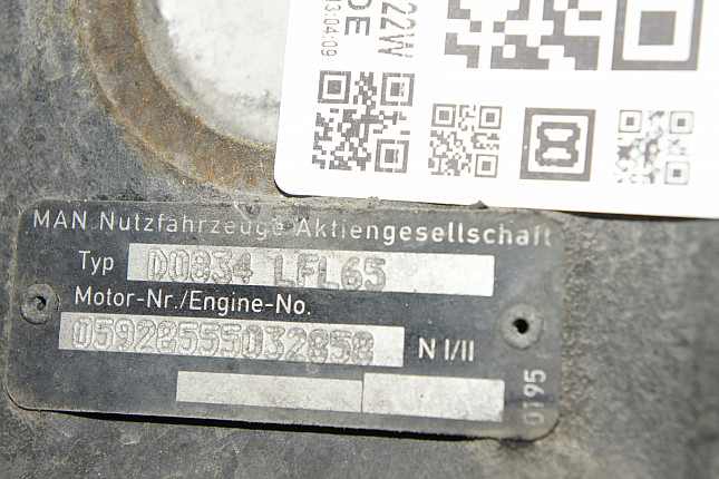 Номер двигателя и фотография площадки MAN D 0834 LFL 65
